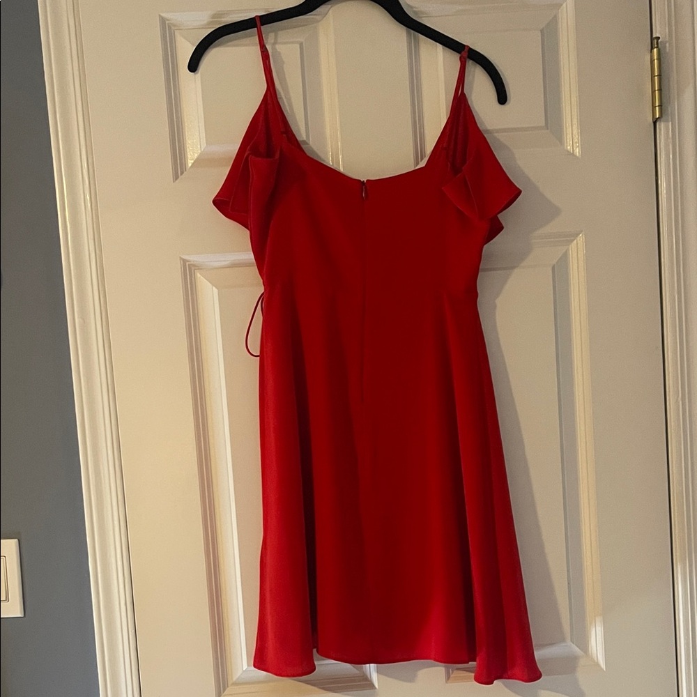 bebe Red Ruffle Mini Dress - Picture 5 of 6